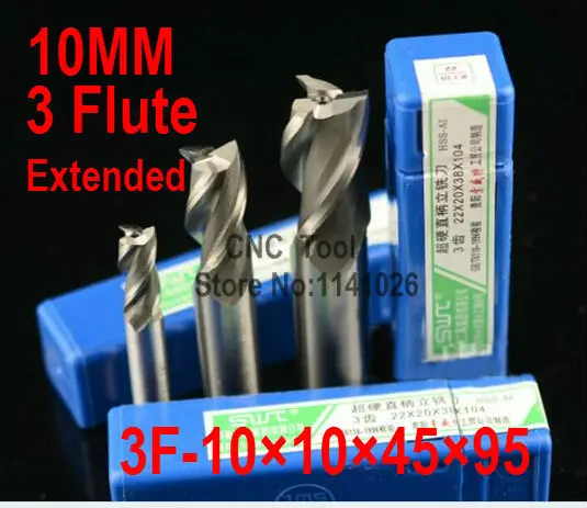 

Free shipping 2pcs 10mm 3 Flute HSS & Extended Aluminium End Mill Cutter CNC Bit Milling Machinery tools Cutting tools.