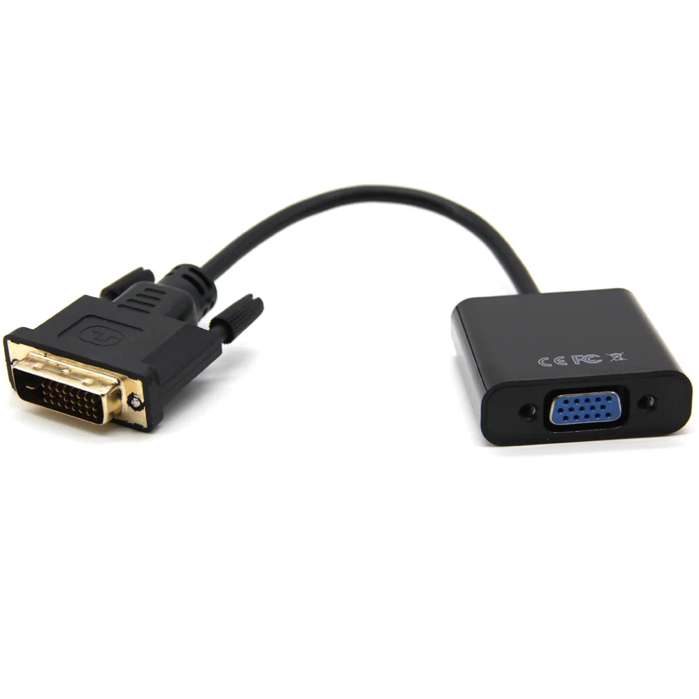 Кабель адаптер DVI VGA внешний 1080P кабель 24 + 1 25 Pin папа 15 мама видеоконвертер для ПК