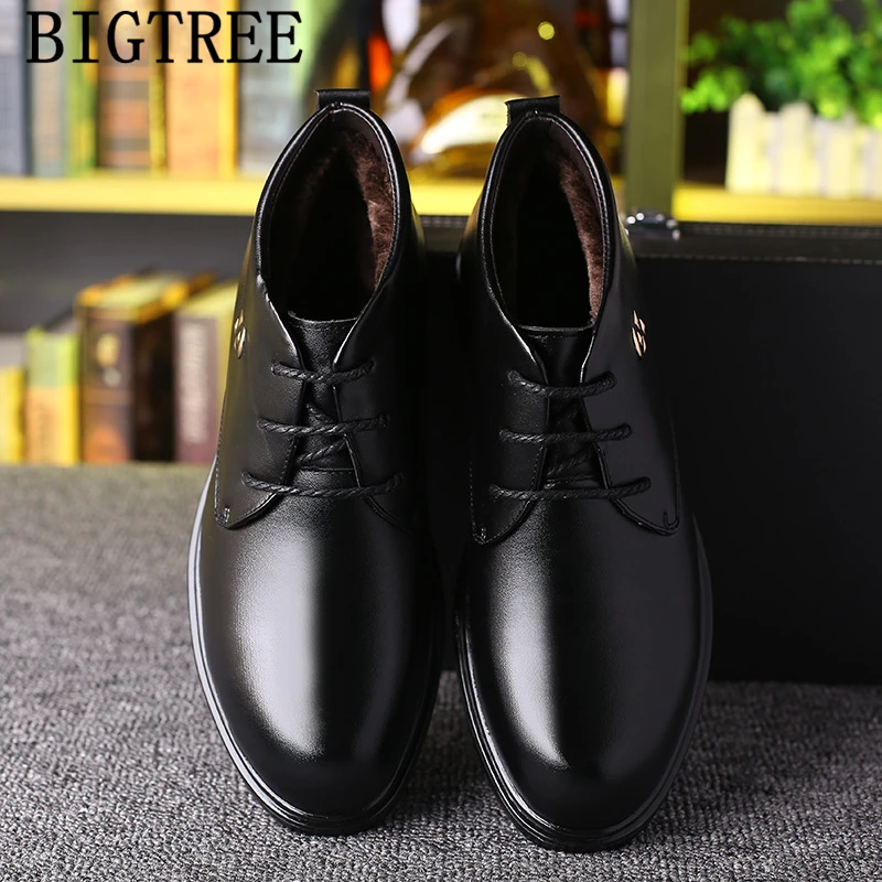 Черные зимние ботинки мужские Ботильоны кожаная мужская обувь + Мужская zapatos de