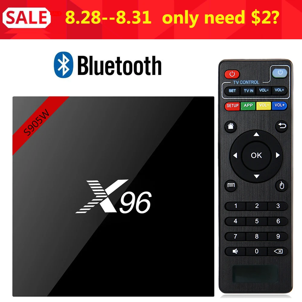 X96 X96W Android 7 1 ТВ приставка мини Amlogic S905W + 8G 2 16G Поддержка bluetooth 4 ГГц WiFi HD 4K медиаплеер