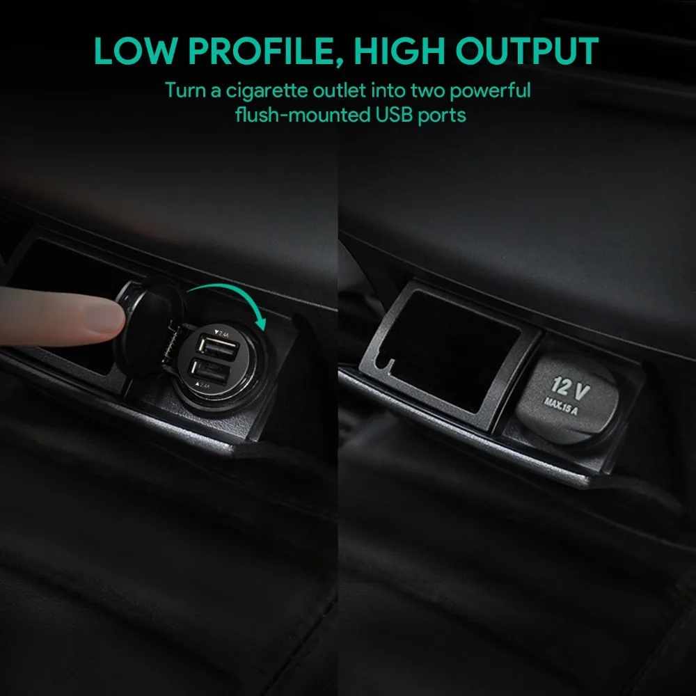 Автомобильное зарядное устройство AUKEY Fast Dual port 4.8A USB для мобильного телефона Xiaomi