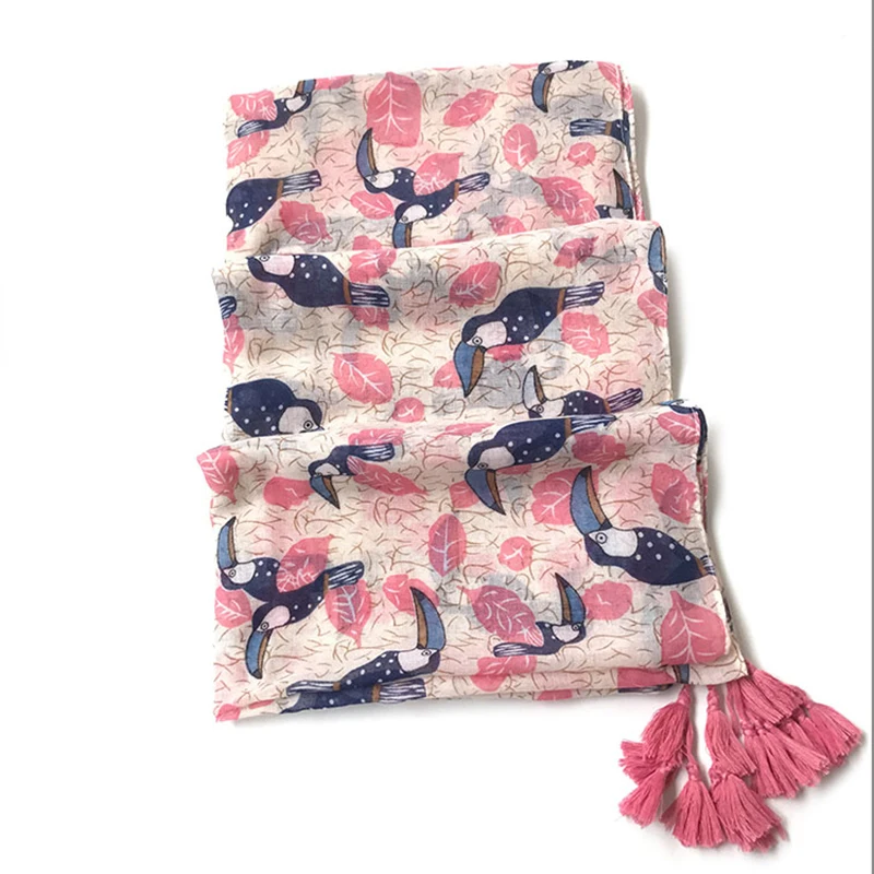 Шарф женский хлопковый с кисточками модная шаль для весны и осени солнцезащитный