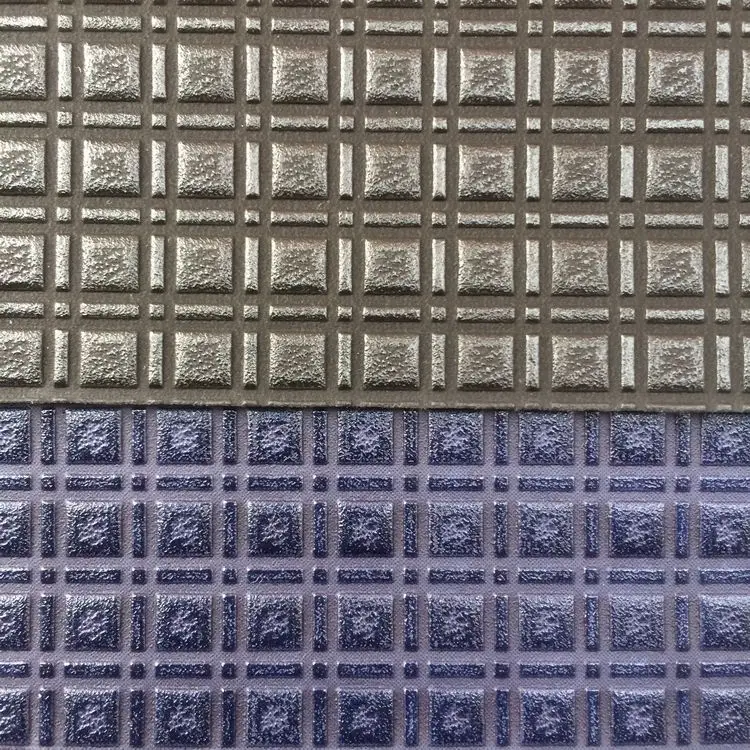 

synthetic PU check embossed hide leather material