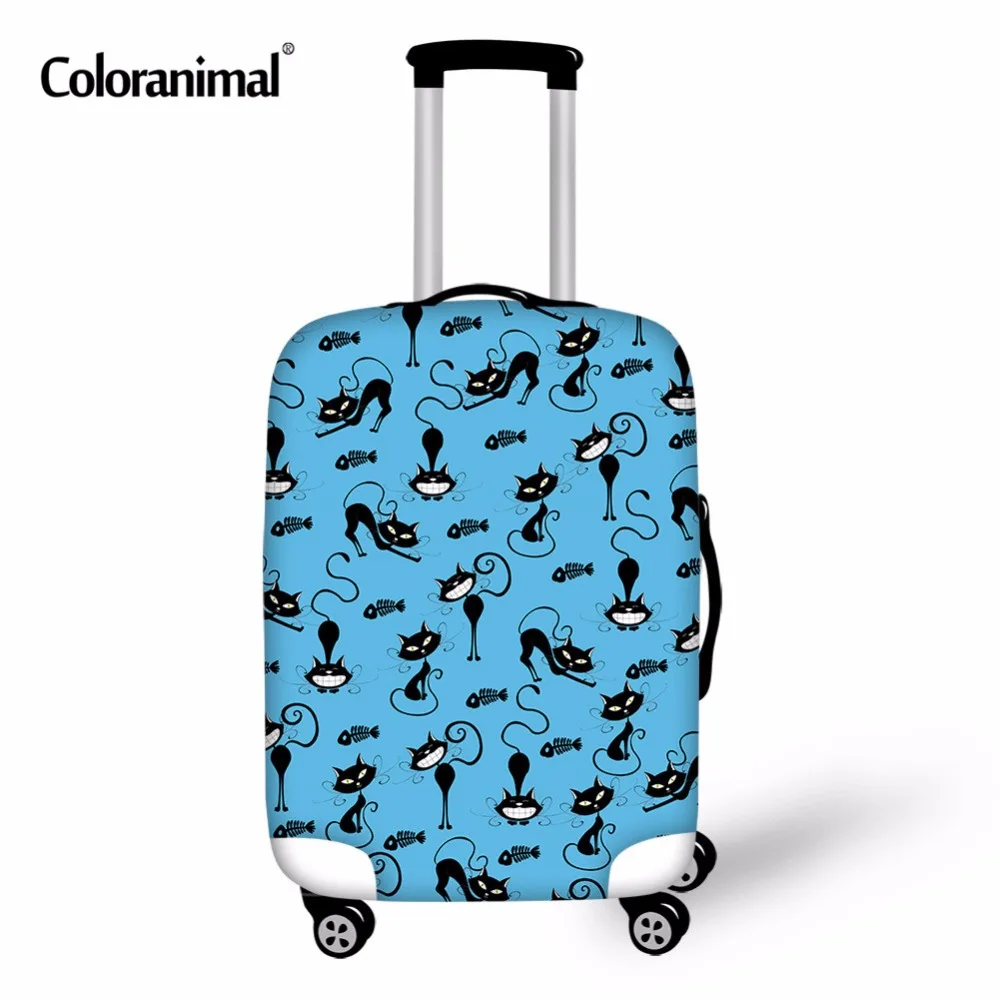 

Эластичный Защитный чехол для багажа с милым синим котом Coloranimal, для 18-30 дюймов, с застежкой-молнией, чехол для костюма на колесиках, чехол дл...