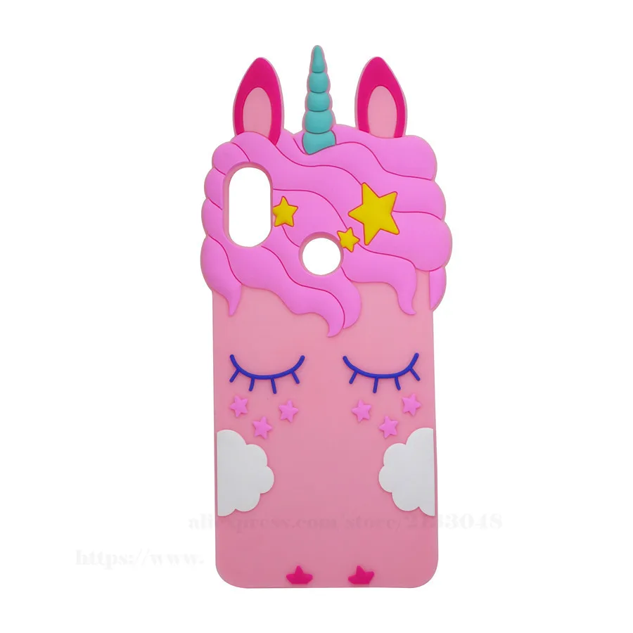 3D Silicon Unicorn Cartoon Soft Phone Case For Xiaomi Redmi 6 Pro xiaomi Mi A2 Lite Cover for 6A Funda |