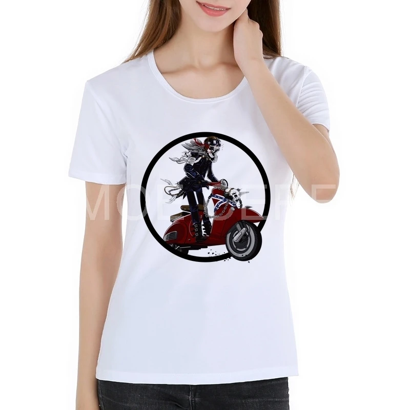 Новые летние женские стайлинга автомобилей Футболка Модные Vespa с принтом Женские