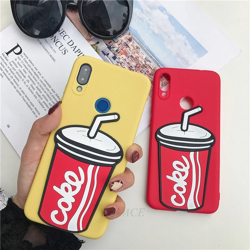 Силиконовые чехлы 3D Cola для xiaomi redmi 7 note 6 pro 5 plus s2 y2 y3 a2 a1 mi 8 9 se mi8 lite mi9 милый мягкий