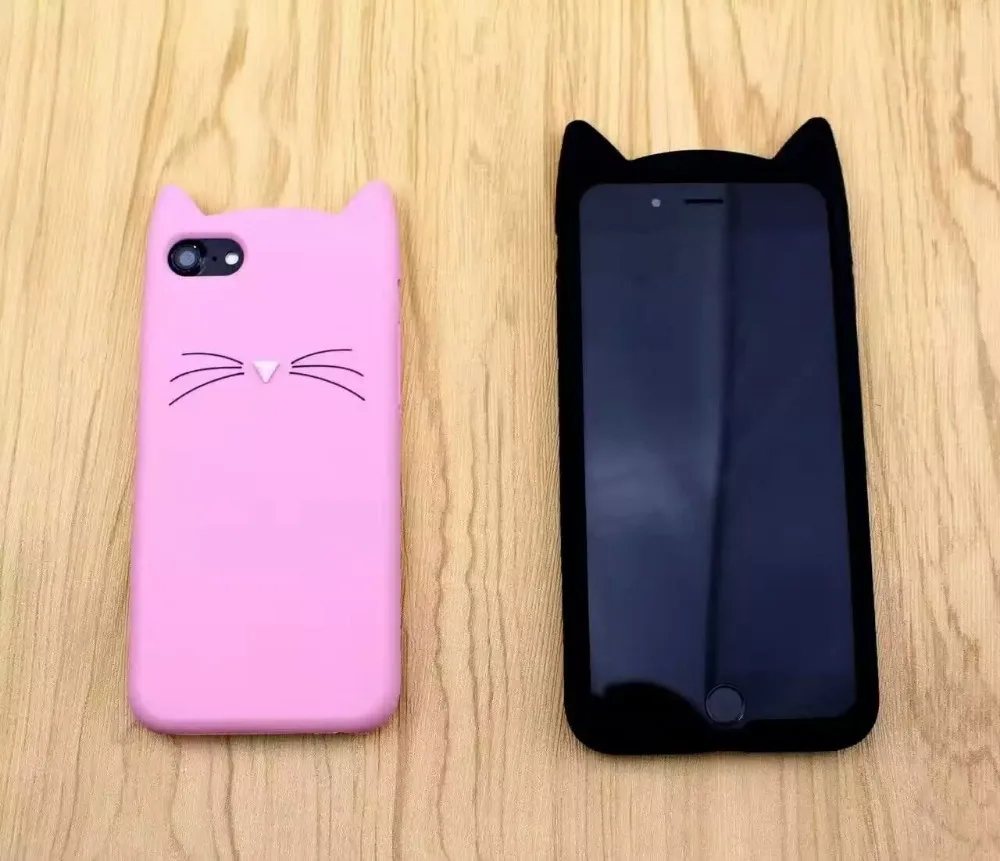 Горячие Моды 3D Мультфильм Животных Кошка Уголок Силиконовые Телефон Дела Для iPhone