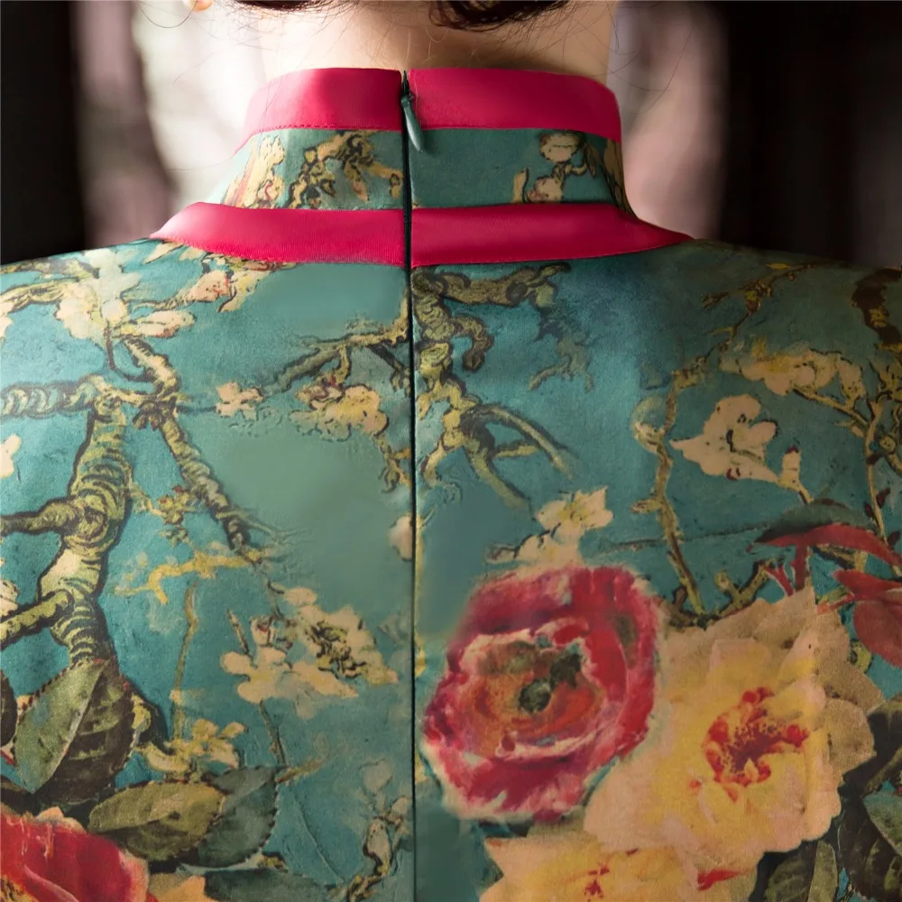 Традиционное китайское платье ципао до колен вьетнамское шанхайская история ао