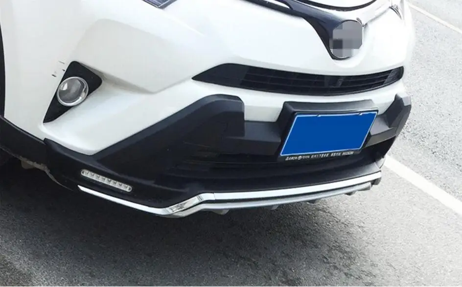 Авто бампер для TOYOTA RAV4 2016.2017.2018 Передний + задний пластина ремень СИД DRL высокое
