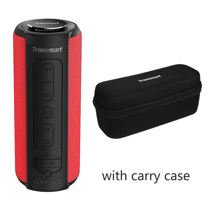 red with case Tronsmart T6 Plus Bluetooth динамик 40 Вт портативный динамик глубокий бас Саундбар с IPX6 Водонепроницаемый, power Bank функция SoundPulse - Цвет: red with case