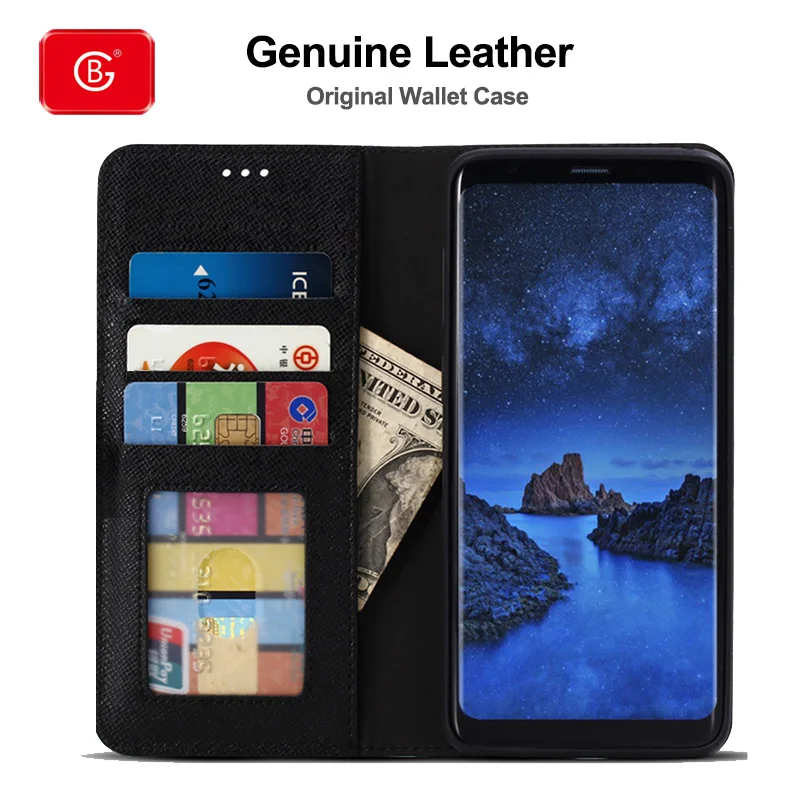 Оригинальный чехол кошелек из натуральной кожи для samsung Galaxy Note 8 9 10 S9 S10 Plus E Phone
