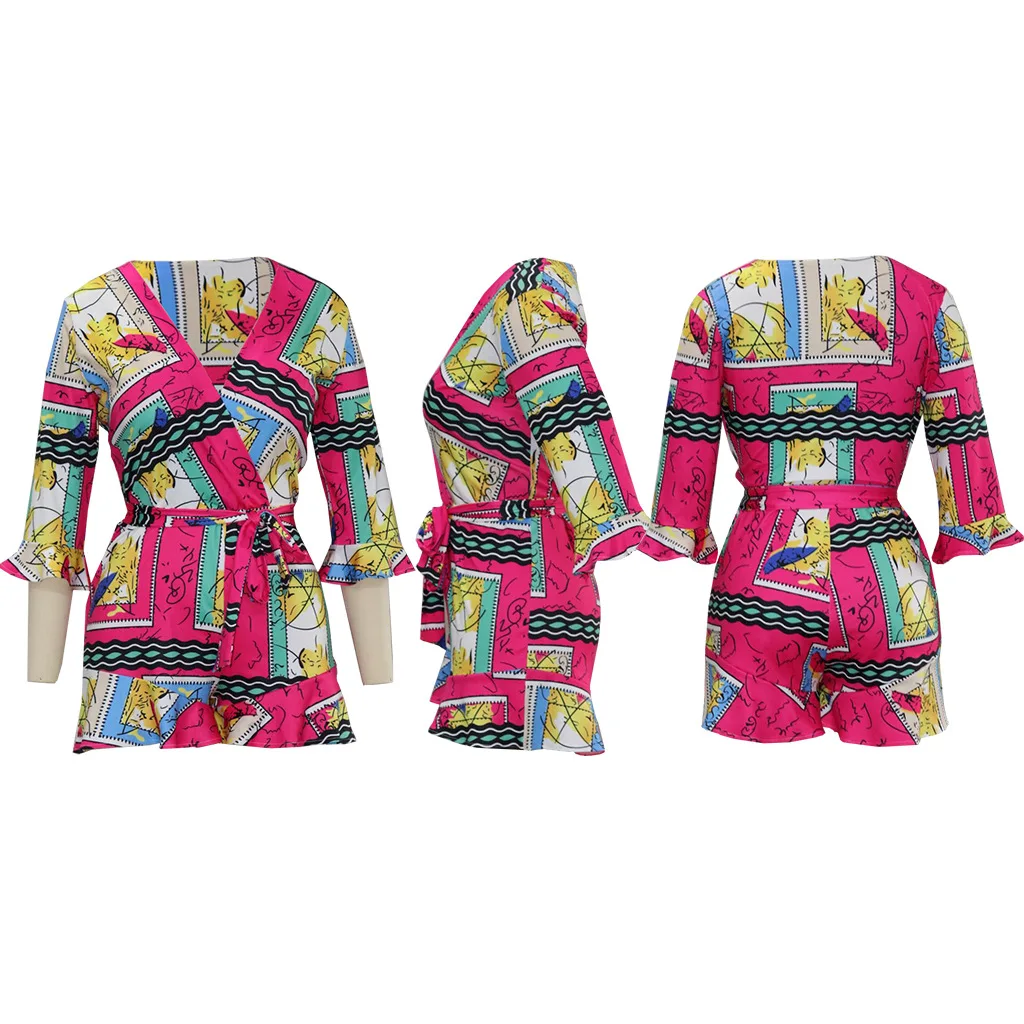 2019 Новый сексуальный комбинезон женский летний Глубокий v-образный вырез Клубные