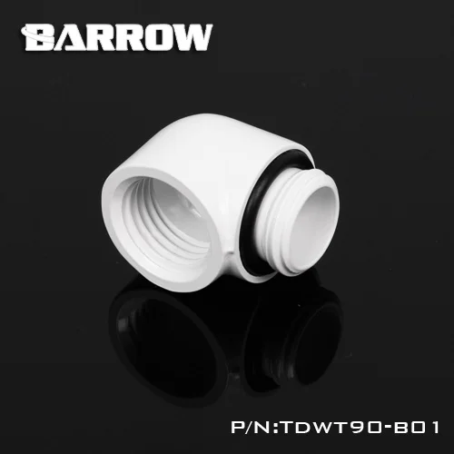Barrow латунный черный белый серебристый резьба G1/4 90 градусов адаптер для водяного