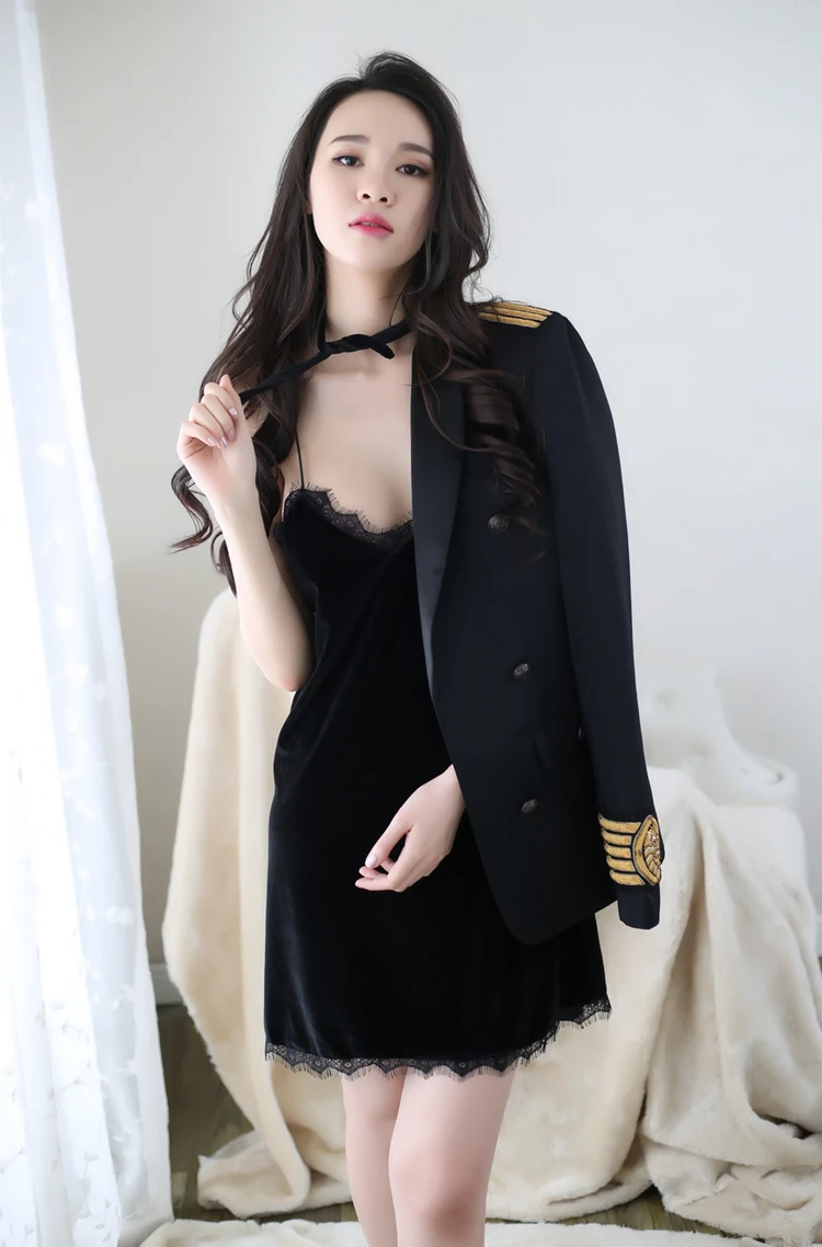

Women's Exotic Apparel Elastic Deep-v Neck Backless Volvet Night Dress Sexy Night Gown Sexy Lingerie Night Club Dress