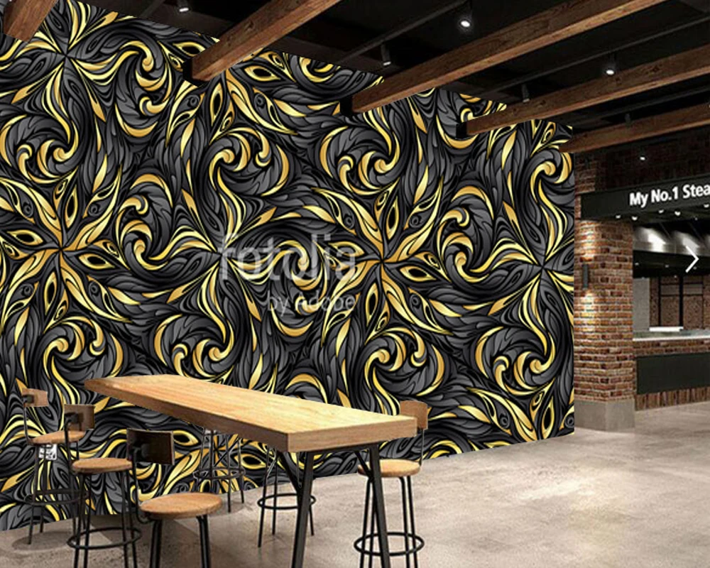 Пользовательские абстрактные обои золотой абстрактный узор современное