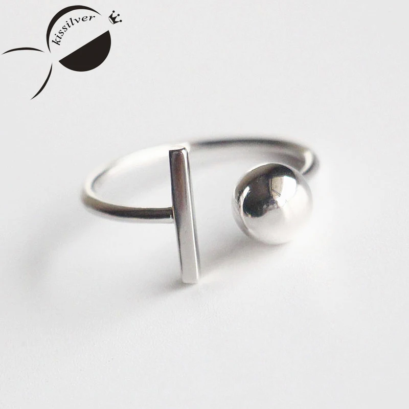 

S925 Sterling Silver Ball Ring Opening Exaggerated Female Silver Jewelry Rings for Women 2017 Irregular Engagement Party Ring