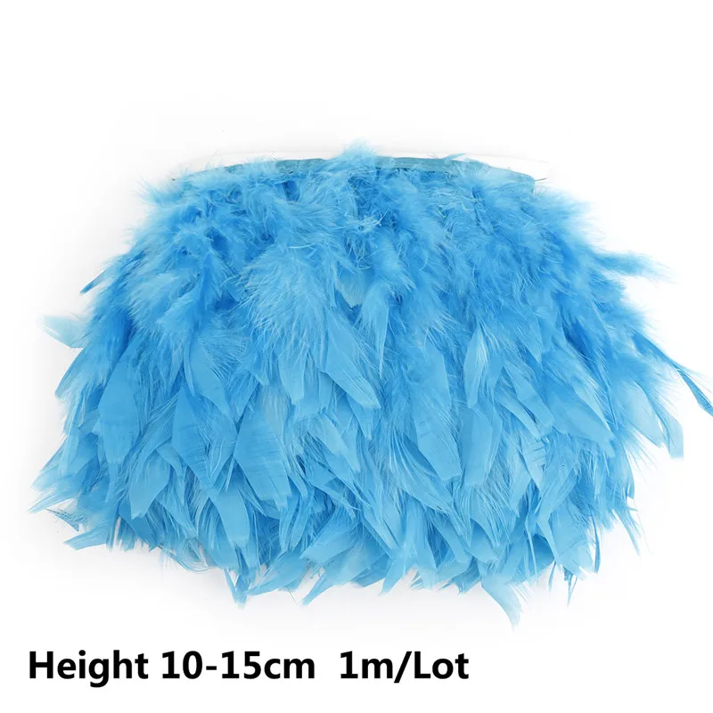 Turquoise 4-6 дюймов 1 м высота около 10-15 см индейка перья Плюмы бахрома искусство ремесла швейная одежда швейная ткань перо сделай сам - Цвет: Turquoise