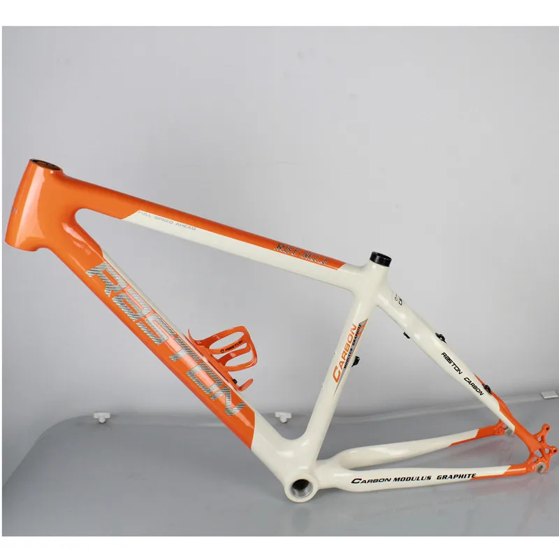 White Orange 17 MTB карбоновая рама KQ-MTB102 26 дюймов колеса, размер 19 ''12 K матовая отделка низкая цена - Цвет: White Orange 17