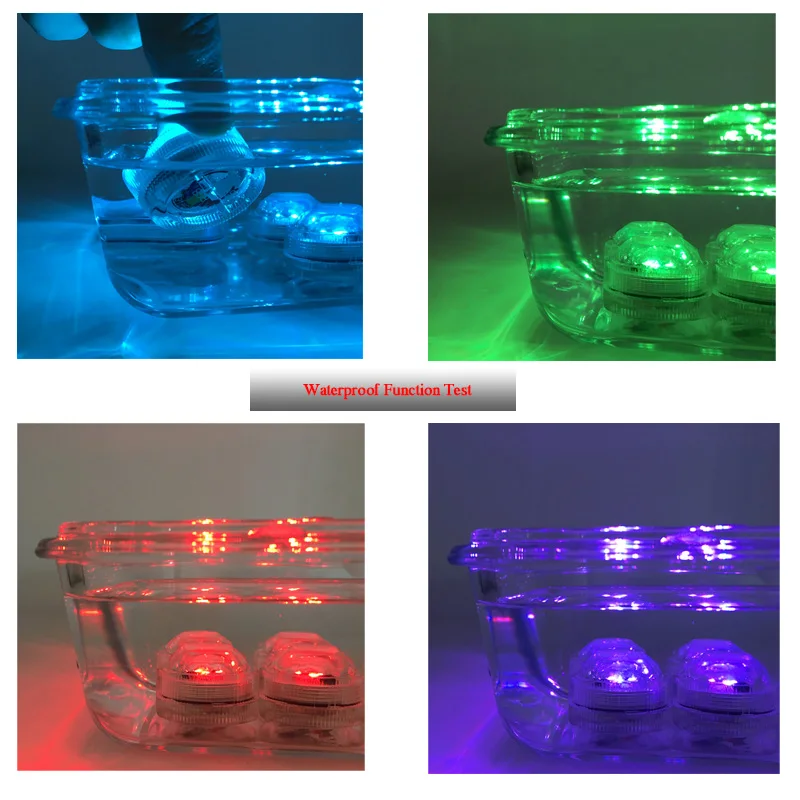 Водонепроницаемый на батарейках RGB погружной светодиодный светильник подводный