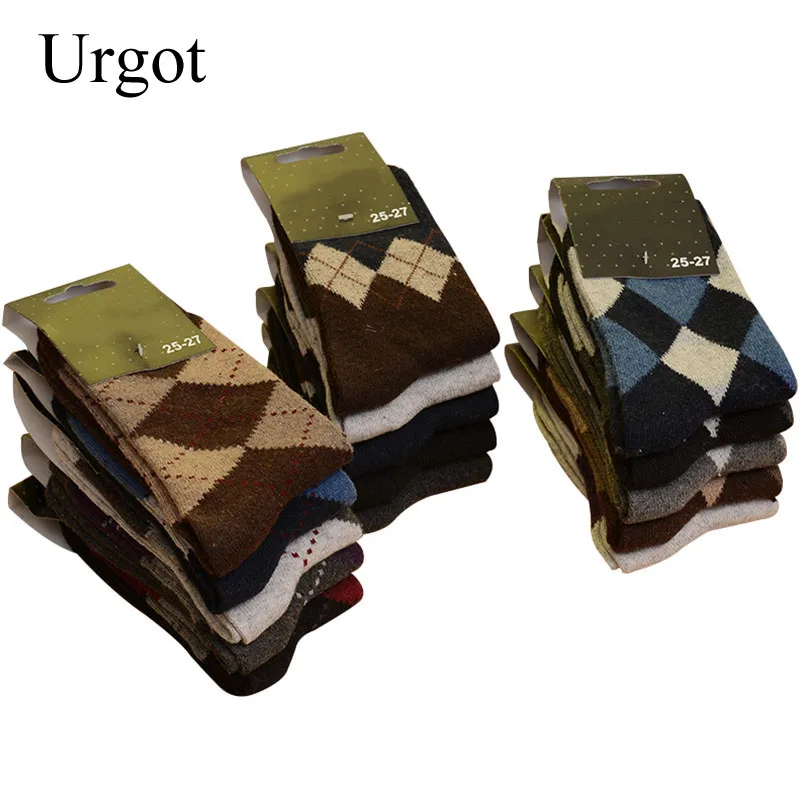 Urgot мужские шерстяные зимние носки 5 пар толстые теплые махровые деловые