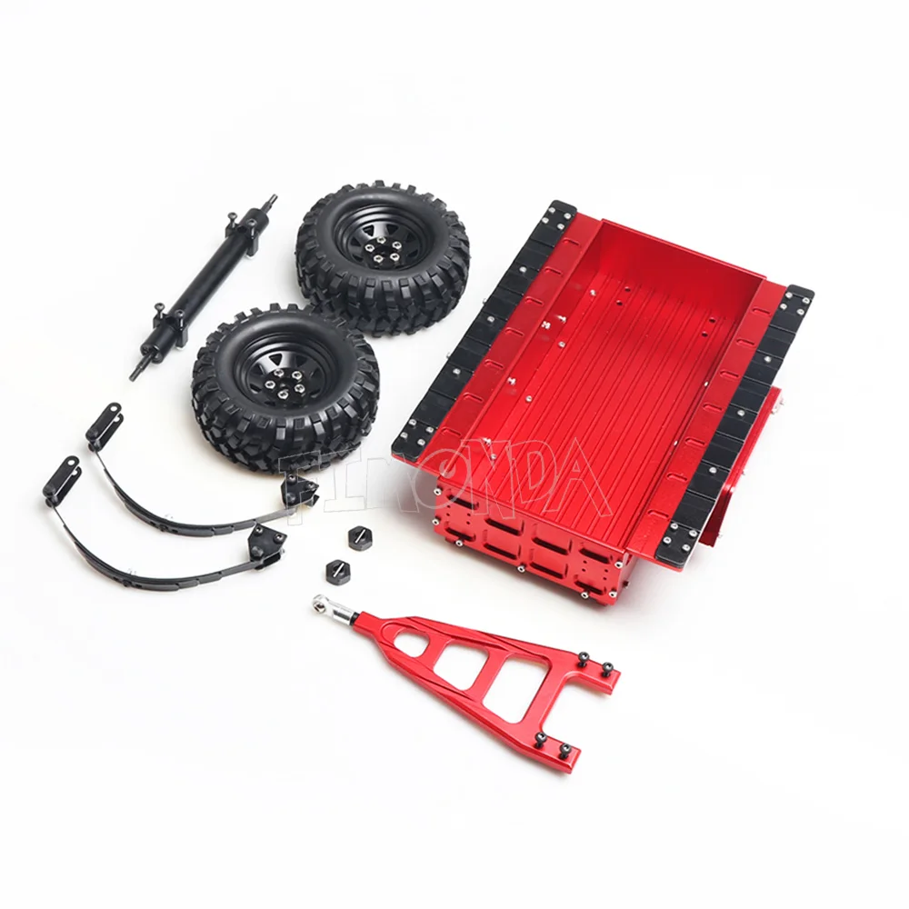 Металлический прицеп на радиоуправлении платформа грузовик для 1/10 RC Cralwer Axial SCX10