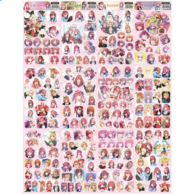 

120 sheets/lot Anime The Quintessential Quintuplets Sticker TOY Nakano Nino Figure magic 3d wall stickers for kids rooms