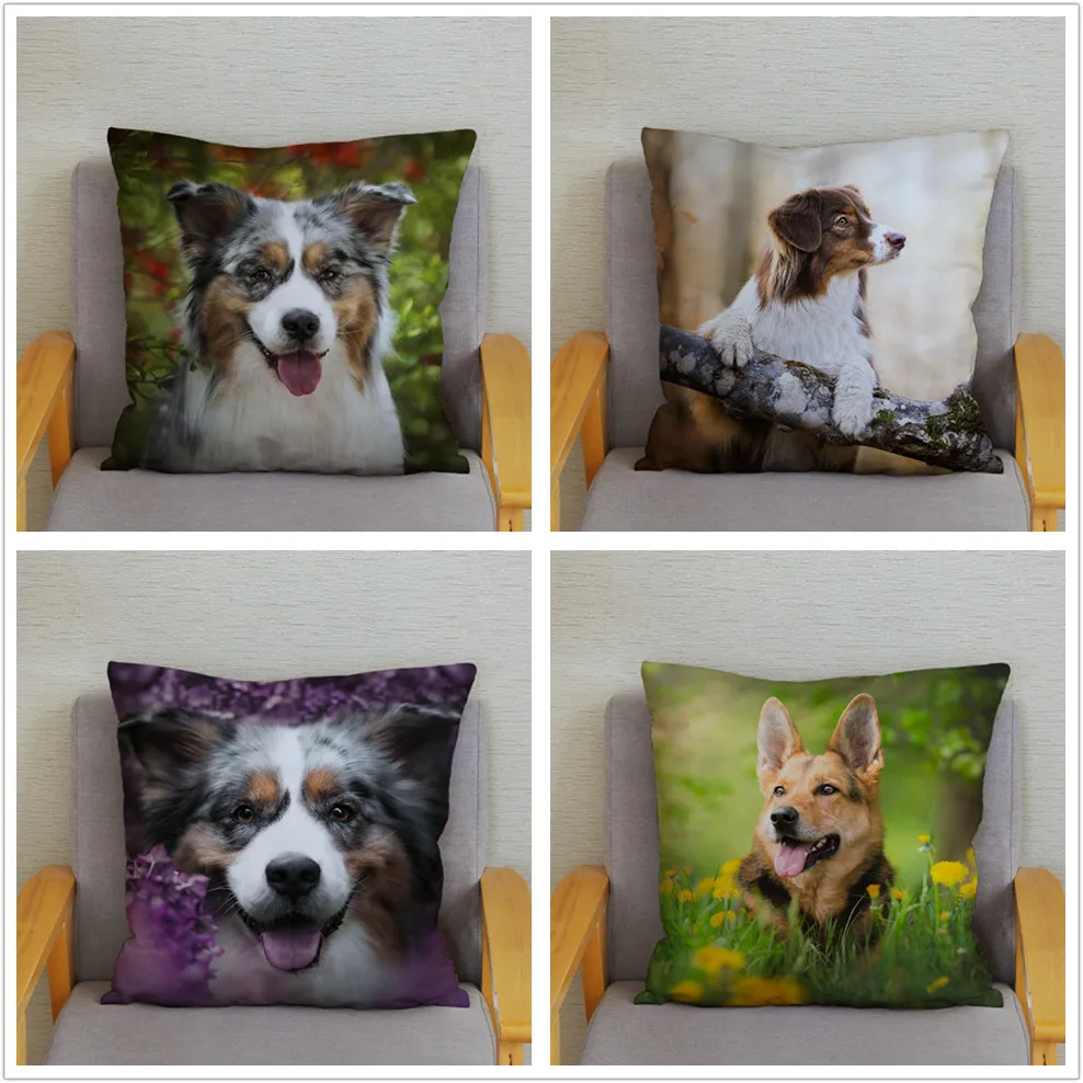 HD Австралийские овчарки чехол для подушки с принтом супер мягкие короткие