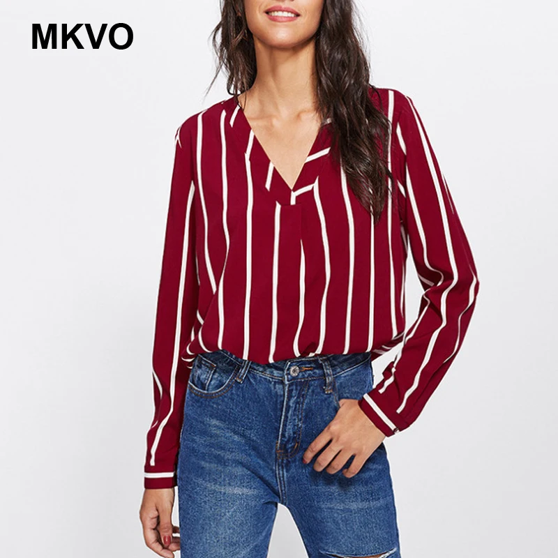 Весенняя женская полосатая рубашка с длинным рукавом шифоновая Офисная Женская