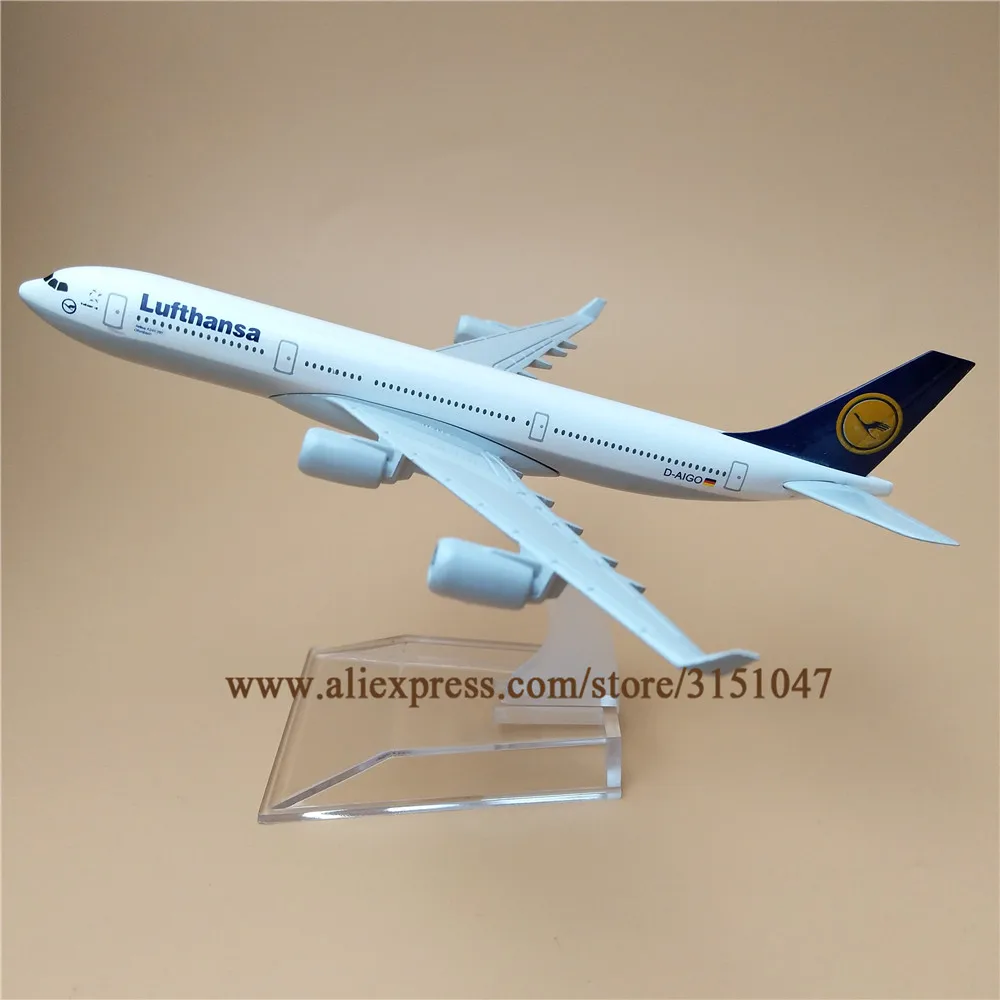 16cm Alloy Metal German AIR Lufthansa Airlines Airbus 340 A340 Airways Airplane Model Plane W Stand Aircraft | Дом и сад