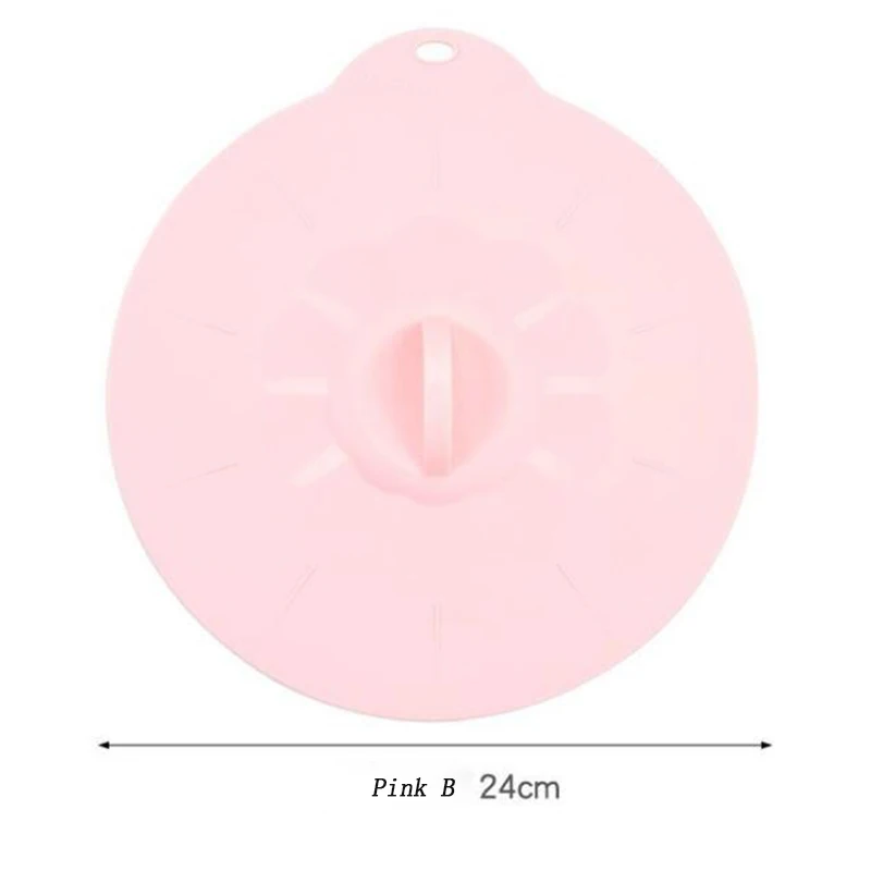 Pink 24 Кухонная кастрюля, сковорода, крышка, инструменты для приготовления пищи, многоразовая многофункциональная миска для микроволновой печи, силиконовая крышка, кухонные гаджеты - Цвет: Pink 24