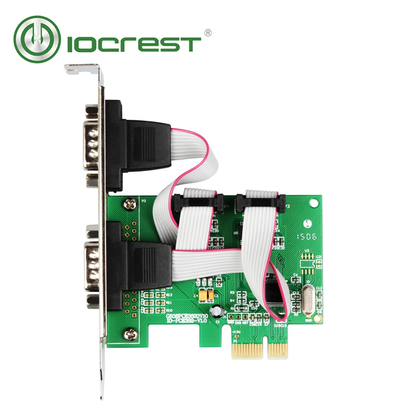 2 портовая серийная плата контроллера IOCREST PCI Express RS232 Com db9 чип e 1 0x1 WCH382 с