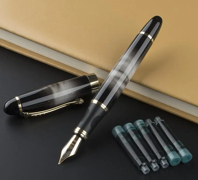 G IRAURITA перьевая ручка JINHAO X450 темно-зеленый и золотой 18 KGP 0,7 мм перо с широким основанием полностью металлический синий красный 21 цвет и чернила JINHAO 450 - Цвет: G