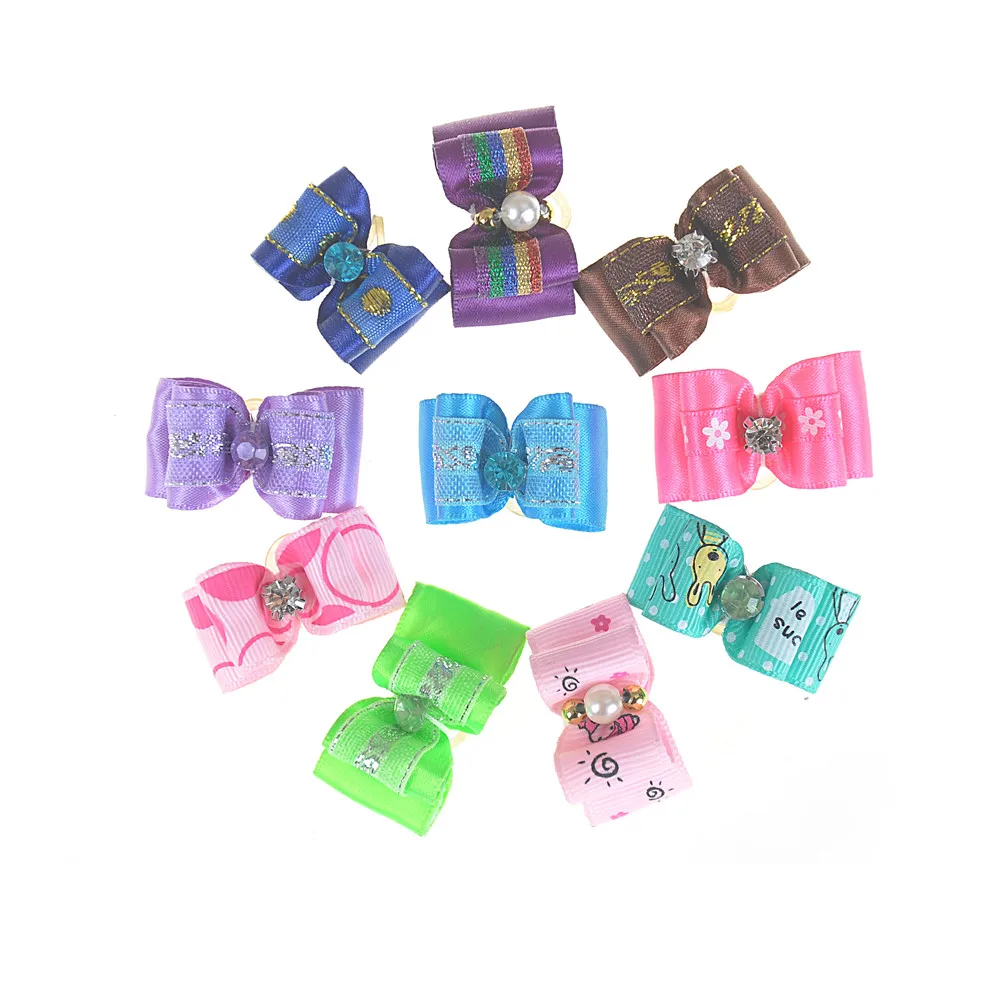10 Pcs/lot Boutique Products Cute Pet Headwear for Small Dogs Handmade Dog Bow Grooming Bows For Puppy Accessories | Дом и сад