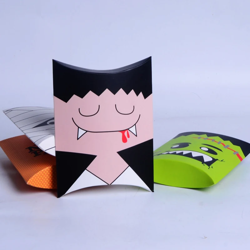 50Pcs Halloween Night Party Decoration Cartoon Mummy Green Monster Vampire Pillow Shape Paper Candy Box Show Kids Birthday | Дом и сад