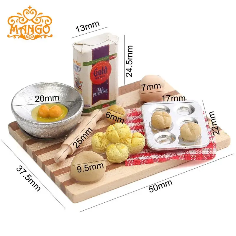 1:12 миниатюрная скалка для кукольного домика кухни хлеба молока яйца на