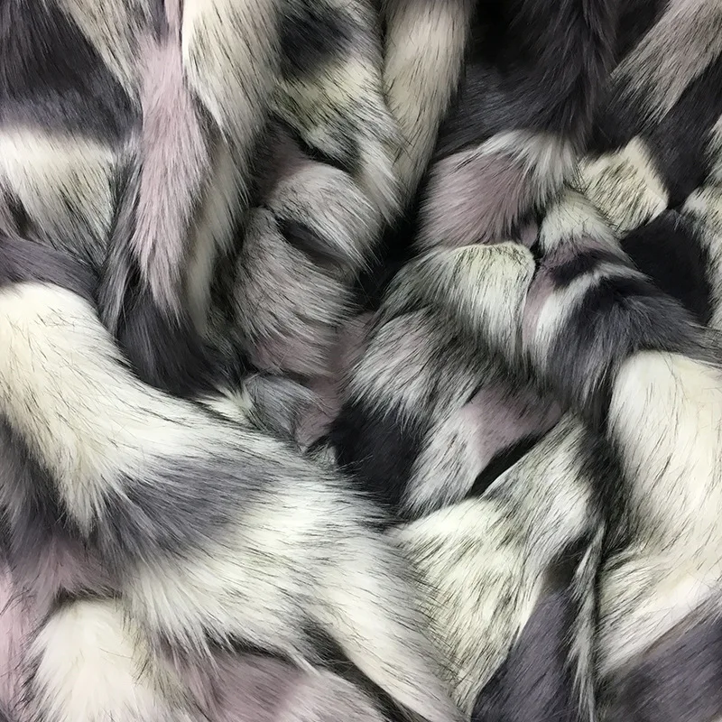Faux fur square jacquard long hair coat fabric | Дом и сад