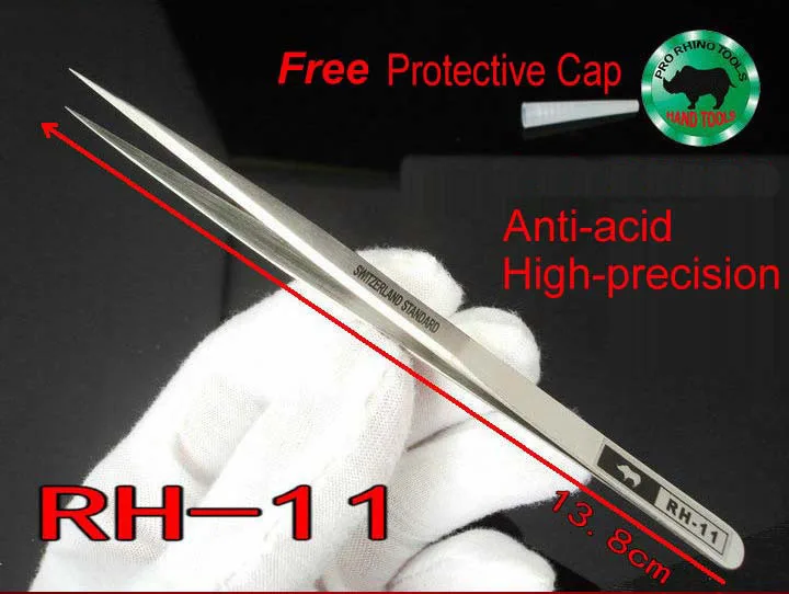 Японский носорог RH-11 Пинцет анти-кислота высокой точности Супер жесткий острый для ремонта часов или мобильного хранения мелких предметов