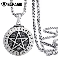 elfasio mens stainless steel chain viking valknut odins norse warrior amulet pendant necklace jewelry 45 90cm