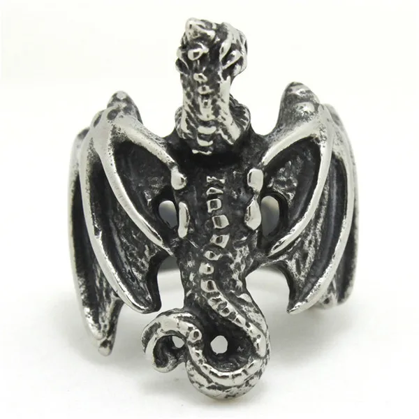 Новейший! Кольцо с монстрами животным драконом из нержавеющей стали 316 в стиле