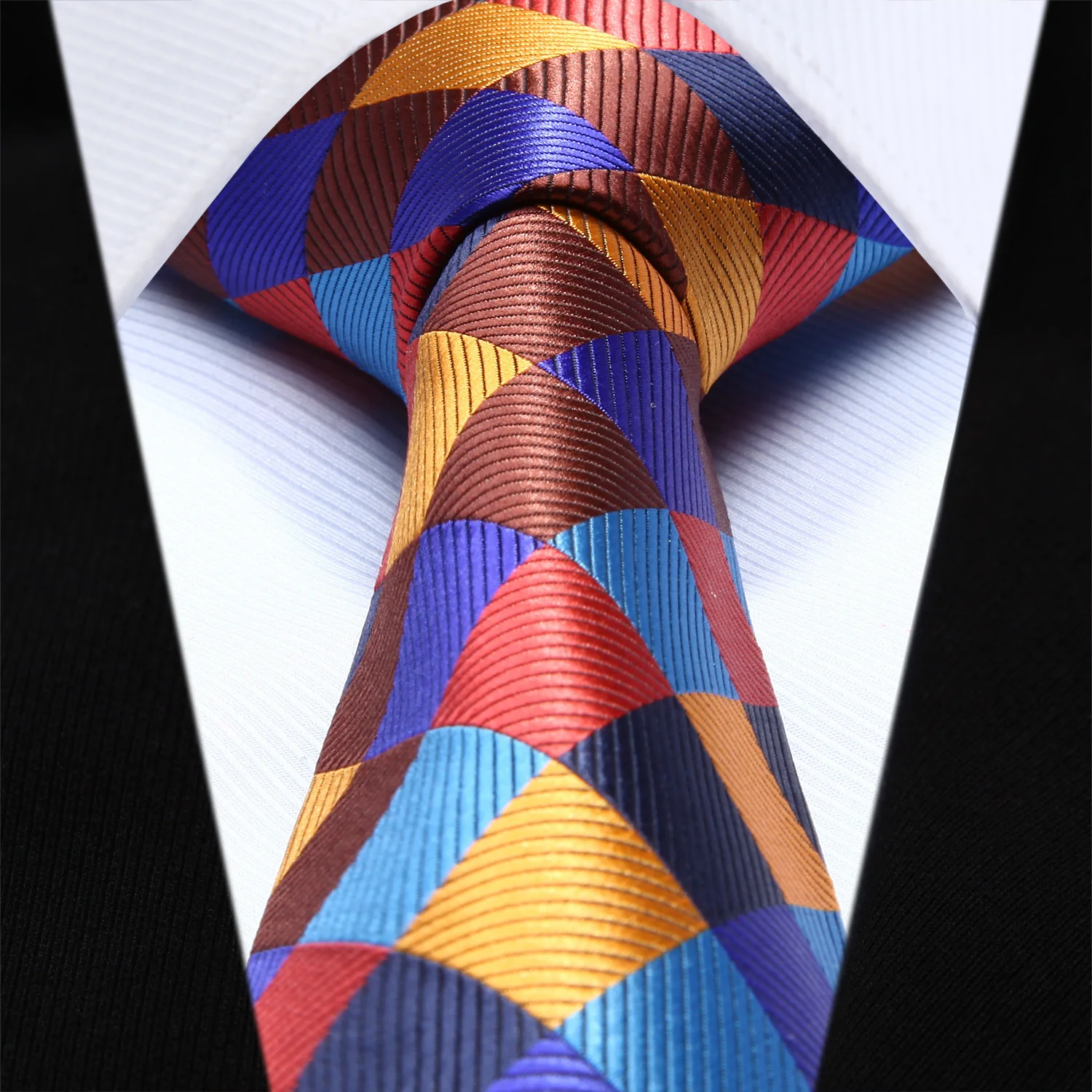 TC703N8 оранжевый синий коричневый клетчатый 3 4 ''Шелковый жаккардовый тканый