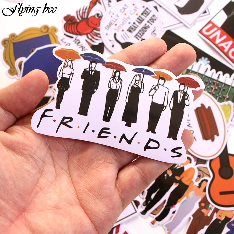 

100sets/lot Flyingbee 36Pcs/set Friendship Graffiti Stickers for DIY Luggage Laptop Bicycle Friends Funny Sticker X0008