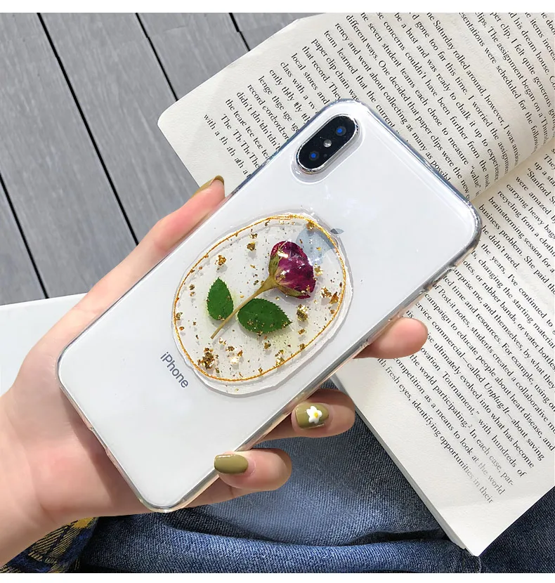 Phone Case For iPhone 11 Pro 7 8 plus X XR XS MAX Rose Flower Transparent Soft TPU Silicon Cute Protective Back Cover |