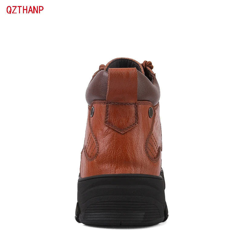 

Casual Sneaker High Quality Moccasins First Layer Winter Shoes Men Boots Genuine Leather Ankle Boots Leather Male Shoes Adult
