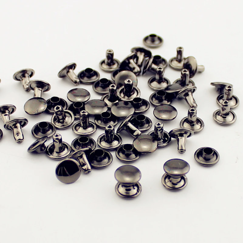 100 комплектов круглая двухсторонняя Крышка для ногтей заклепки Спайк мешок