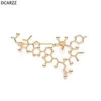 silver plated oxytocin molecule pin science big brooch metal badge molecular gift science nerd gift medical jewelry wholesale