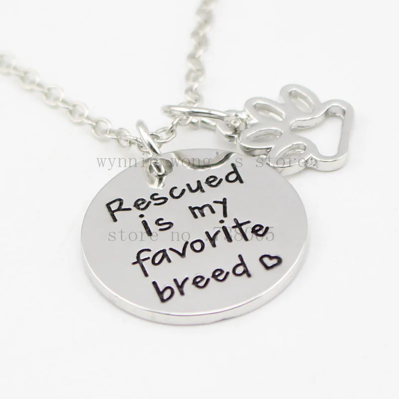 2017 новое прибытие &quotспасли моя любимая порода&quot ожерелье ручной штамповки