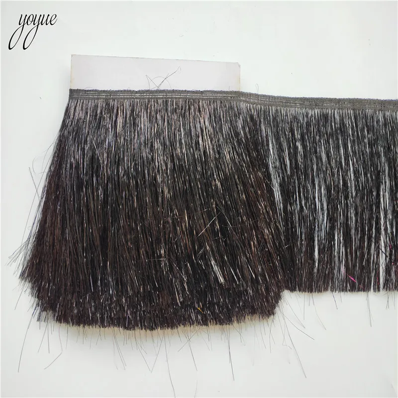 Black YOYUE, 5 ярдов/партия, длина 20 см, кружевная бахрома, пластиковая кисточка, бахрома, отделка, сделай сам, латинское платье, одежда, аксессуары, кружевная лента - Цвет: Black