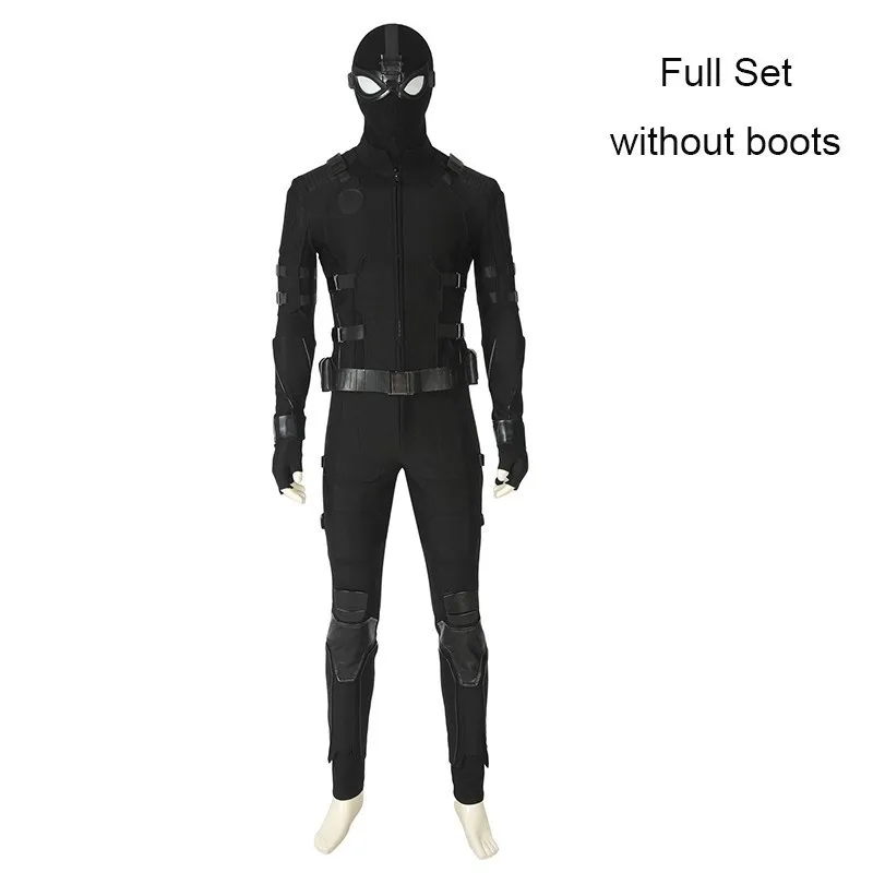 without boots Человек-паук, вдали от дома, невидимый костюм, Человек-паук, нуар, косплей, костюм супергероя, наряд, черный, Хэллоуин, для взрослых, мужчин, на заказ - Цвет: without boots
