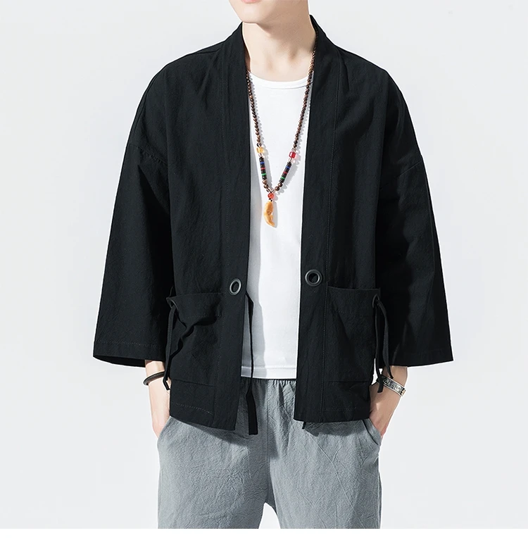 Sinicism Store Мужская Солнцезащитная одежда кимоно повседневные куртки Мужская японская куртка китайский стиль Летняя мужская открытая стежка